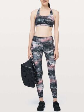 Lululemon Speed Up Tight *28" Azurite Poppy Coral Multi Size 10